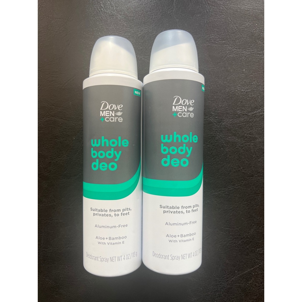 2 Pack Dove Men Care Whole Body Deo Spray Aloe Bamboo Aluminum Free 4oz Each